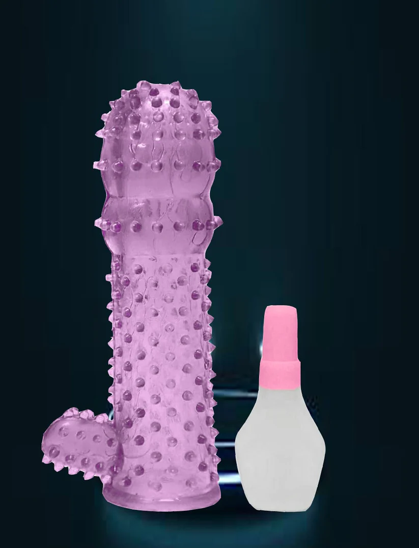 Extra Dotted Crystal Condom With Silicon Made Washable & Reusable Feature Condom Purple