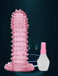 Extra Dotted Crystal Condom With Silicon Made Washable & Reusable Feature Condom Pink